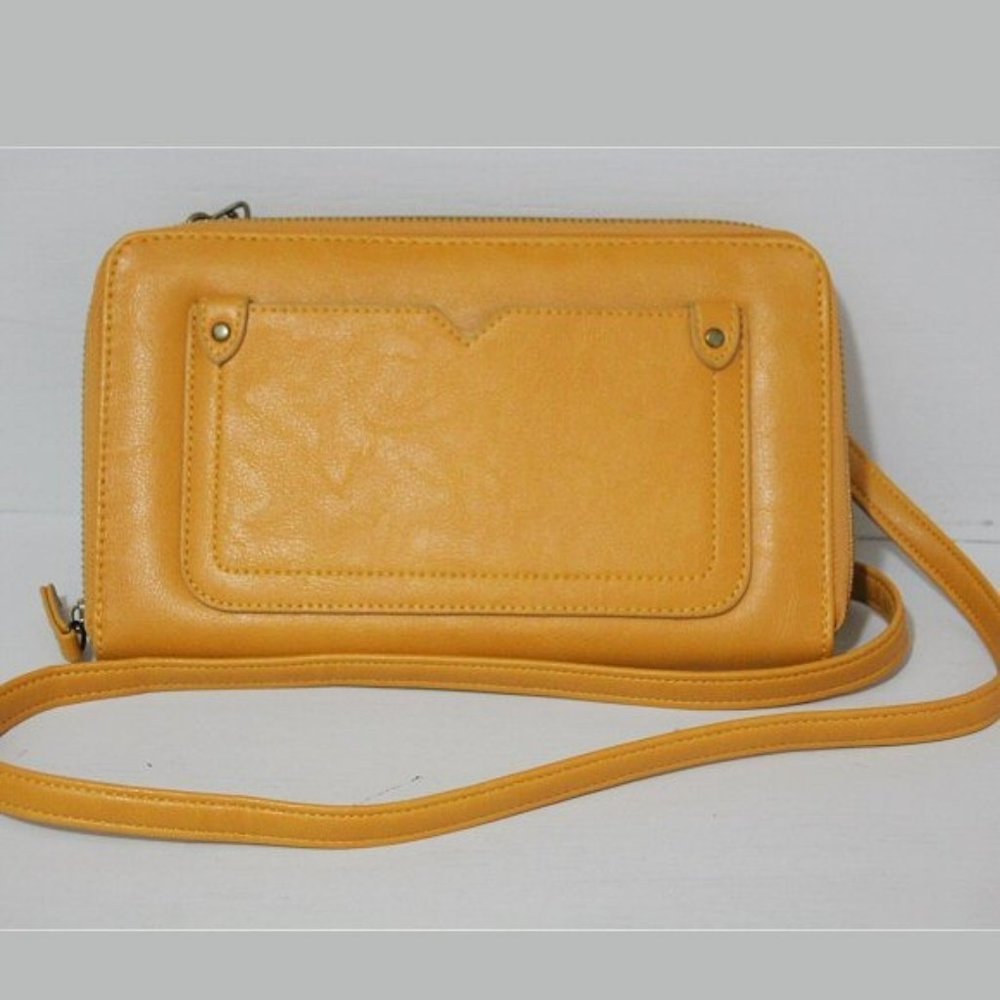 Yellow Faux Leather Crossbody New